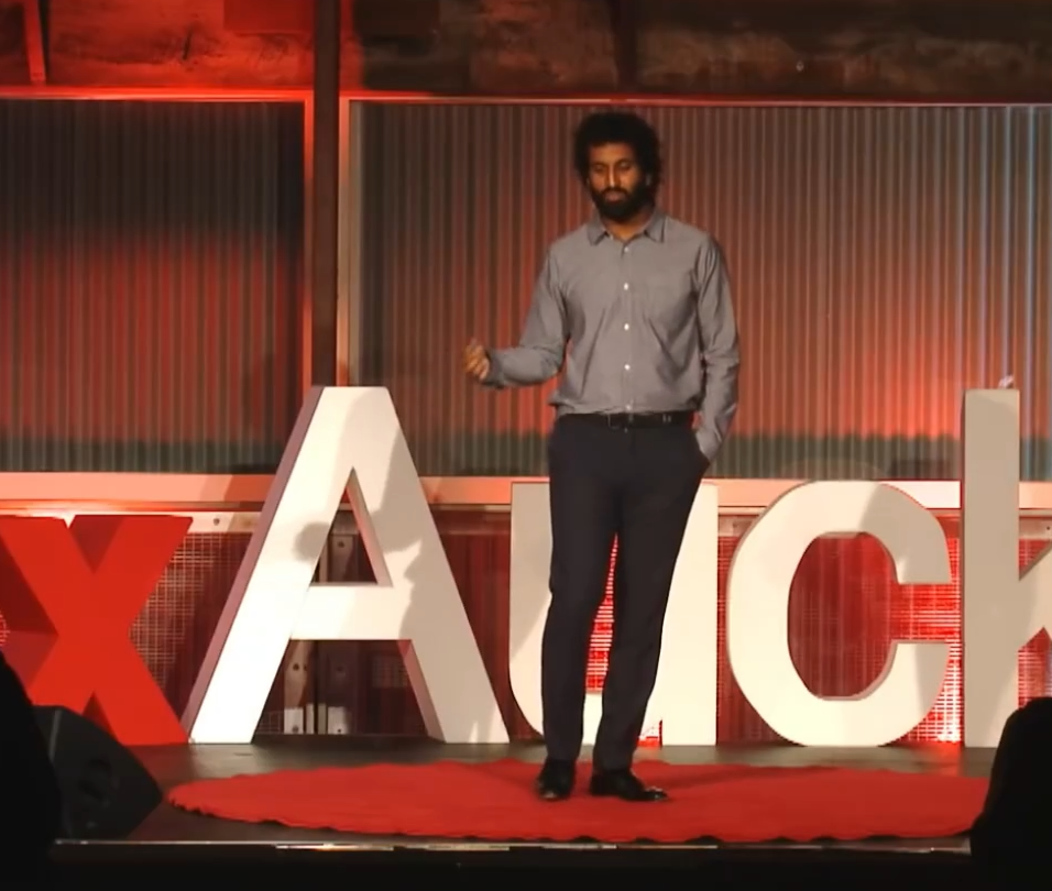 Zeshan talking at TEDx Auckland